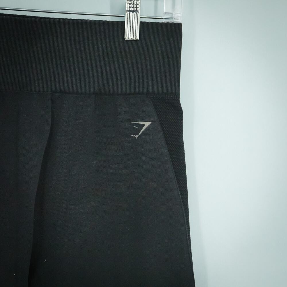 Gymshark Size Small S Black Logo Pull On Active Athletic Casual Leggings - Picture 3 of 6
